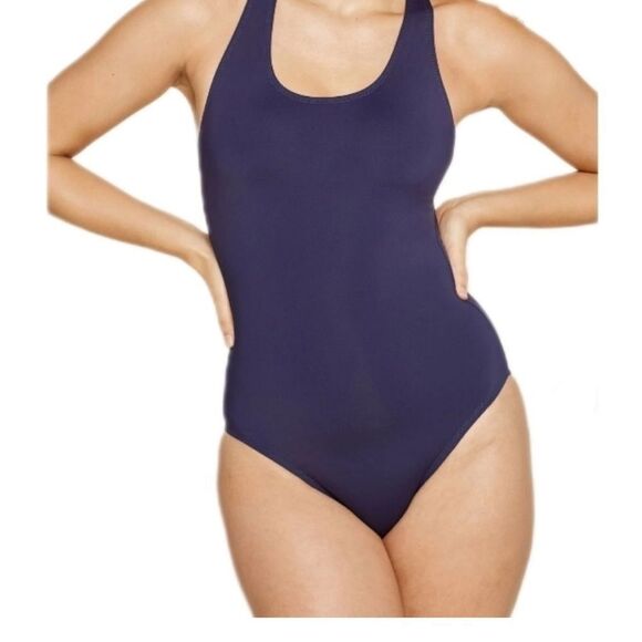 Andie Swim The Tulum One Piece LT Swimsuit Navy Size Medium long torso NWT - Picture 1 of 7
